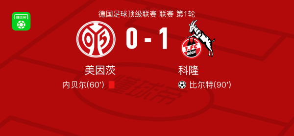 科隆1-0好意思因茨，比尔特绝杀