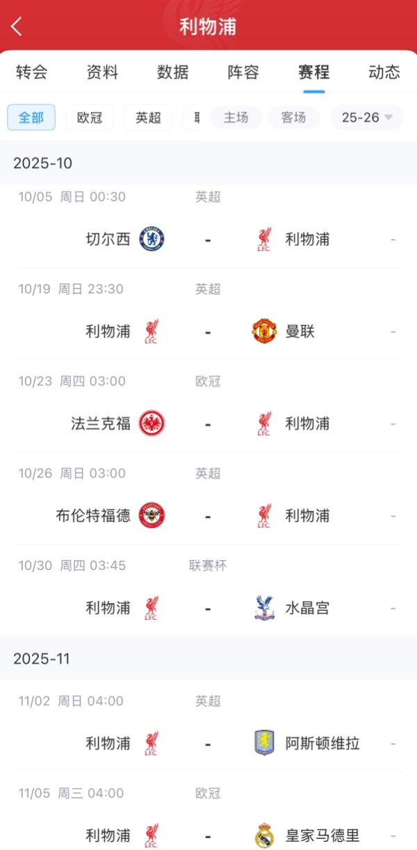 这赛程顶得住❓利物浦2连败，10月将战蓝军曼联法鹰水晶宫