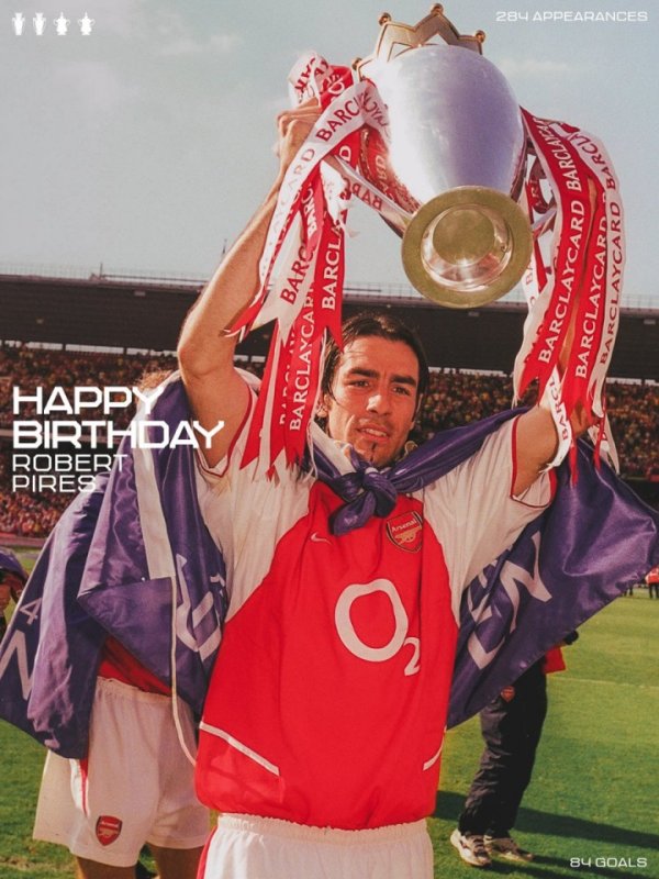 阿森纳官方晒照,祝愿名宿皮雷52岁诞辰